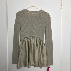 Tan Knit Dress with Skirt • Xhileration
